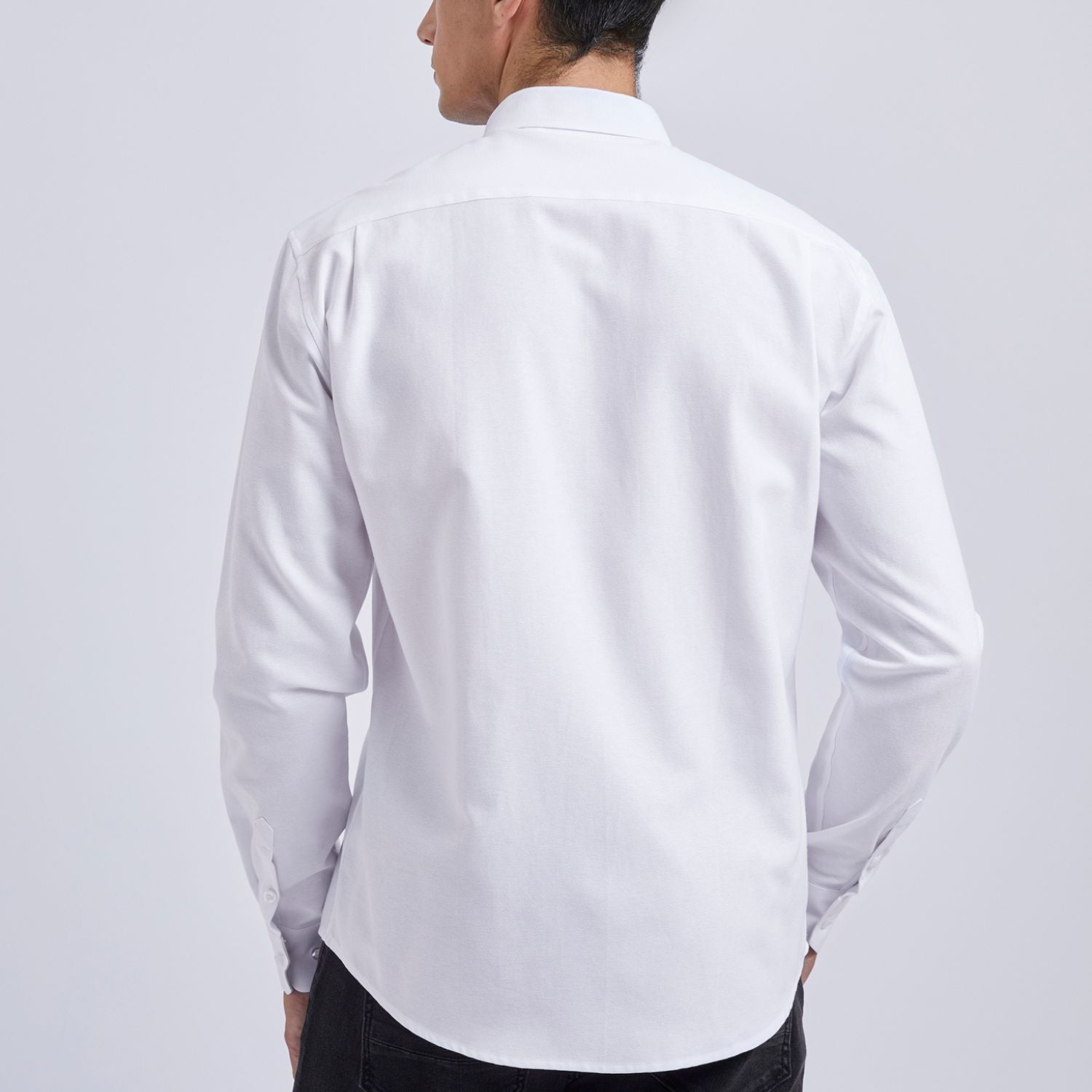 Men's White Oxford Shirts With Chest Pocket Weekend Wear - Image 3