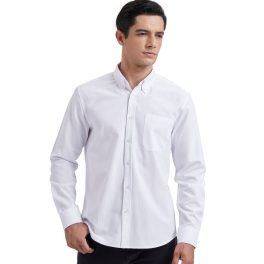 Men's White Oxford Shirts With Chest Pocket Weekend Wear