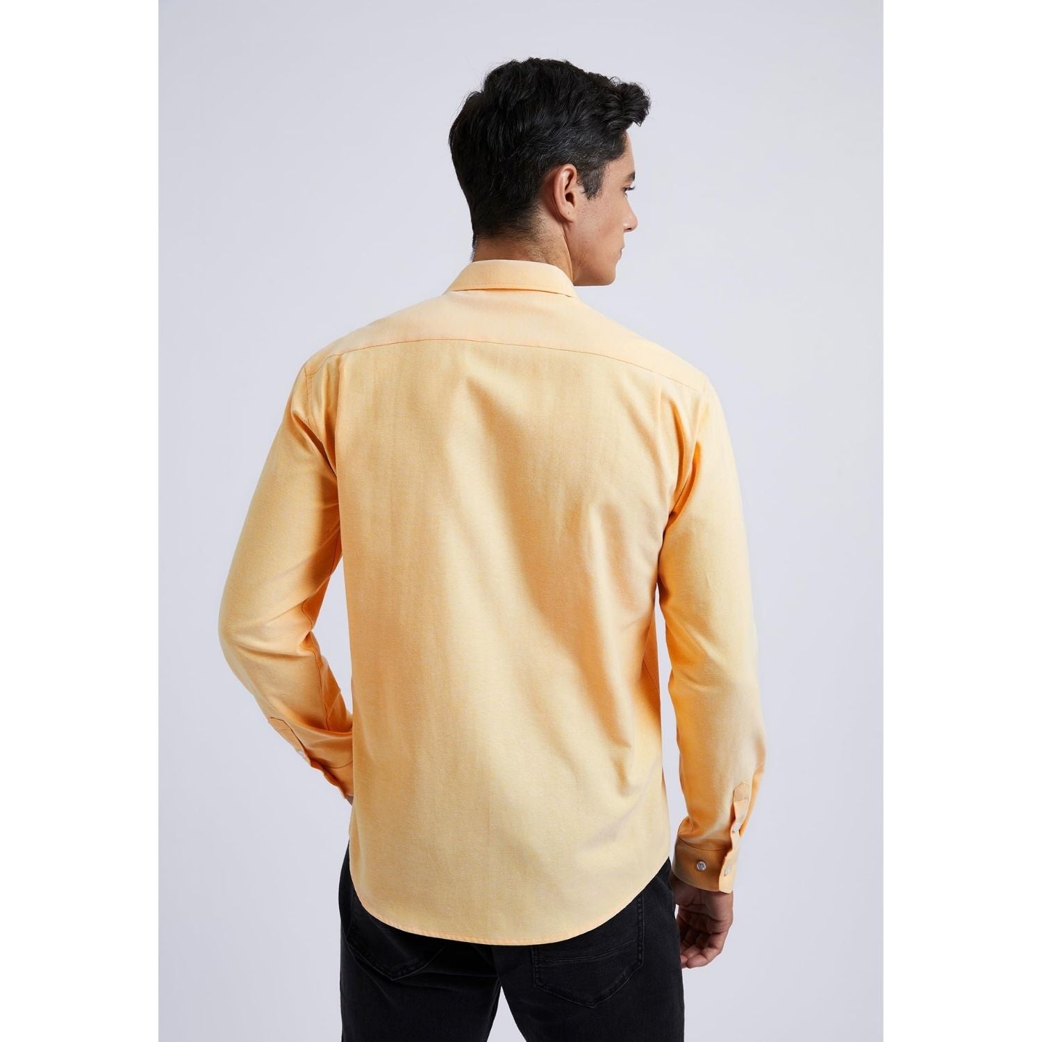 Men's Yellow Oxford Shirts With Chest Pocket Weekend Wear - Image 3