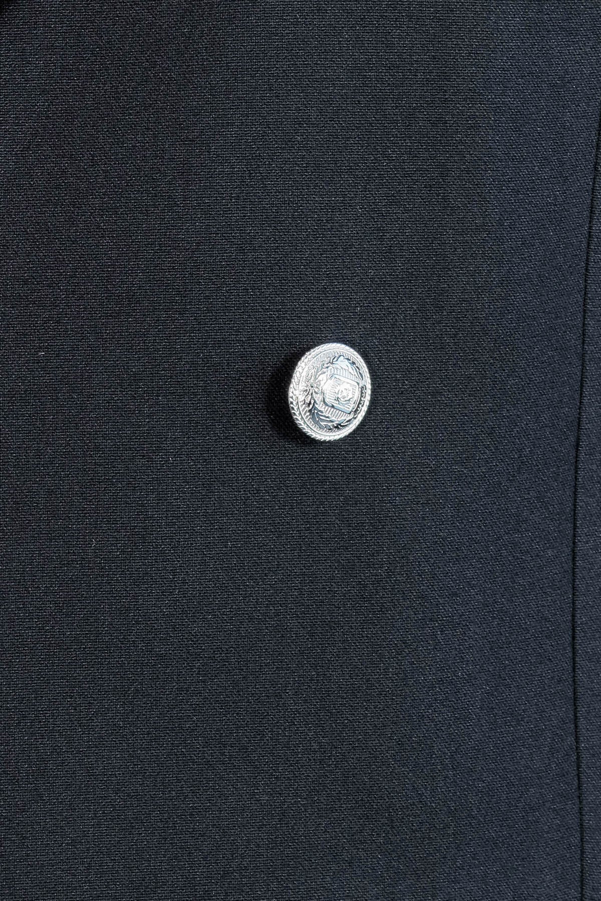 Modern Fit Double-Breasted Black Men’s Suit With Silver-Tone Metal Buttons - Image 3