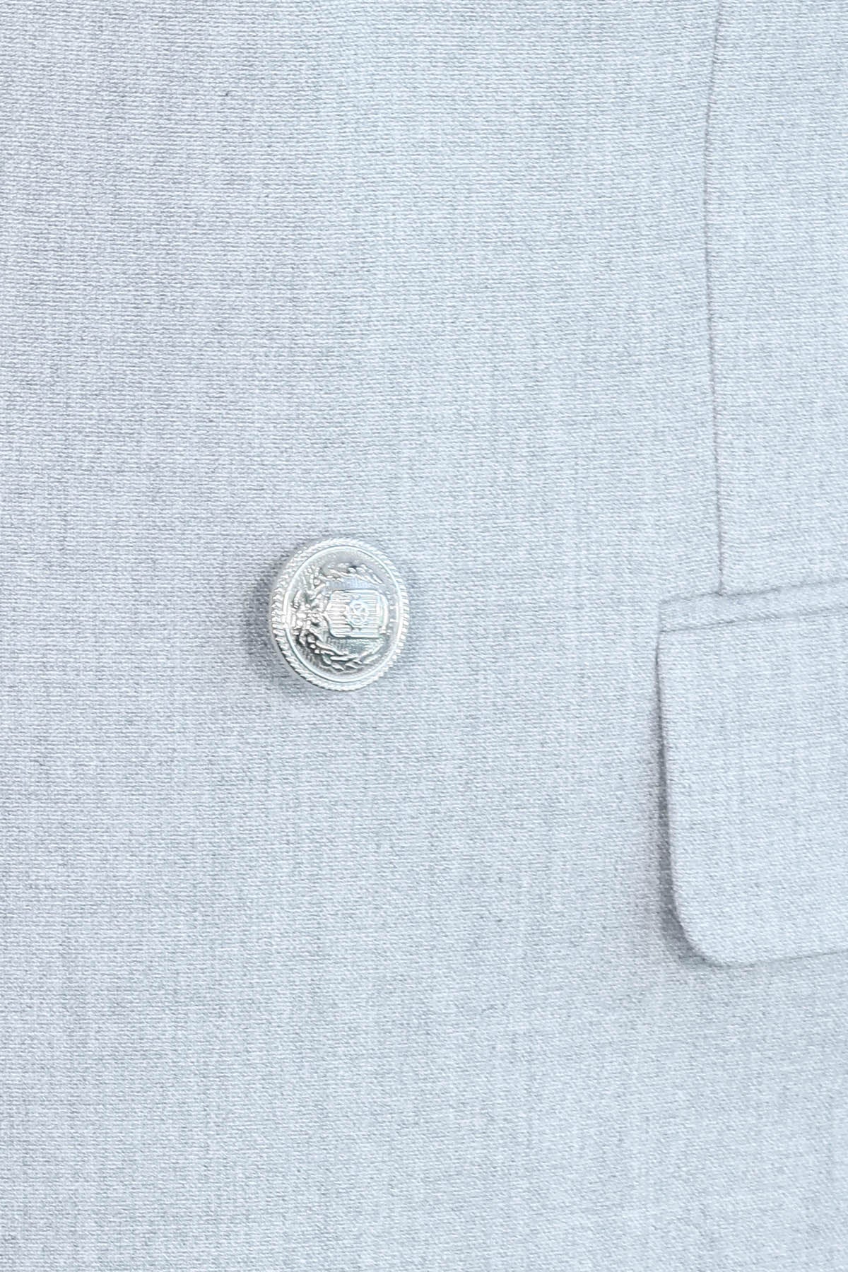 Modern Fit Double-Breasted Anthracite Men’s Suit With Silver-Tone Metal Buttons - Image 3