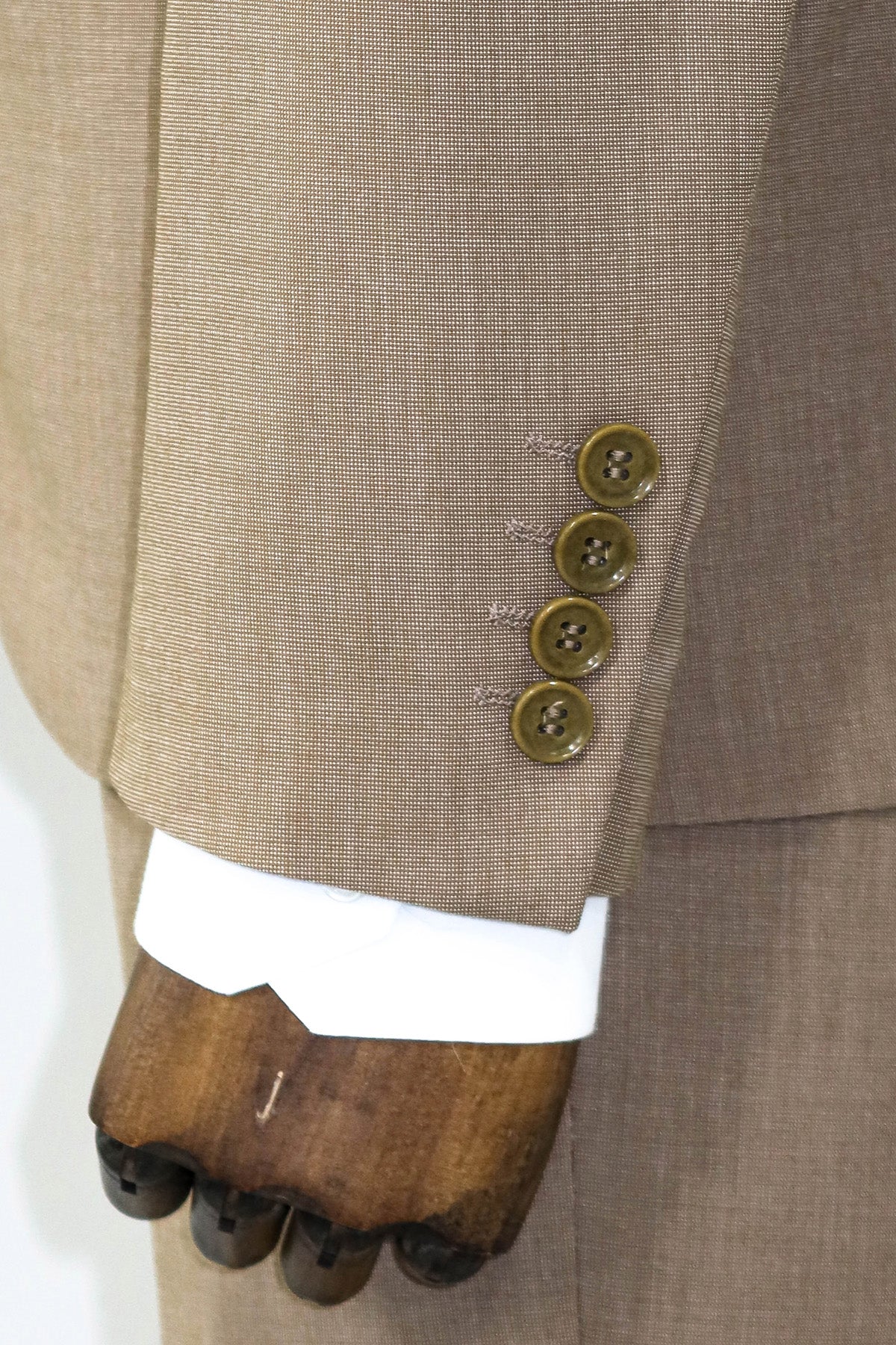 2 Piece Patterned Slim Fit Dark Beige Men Suit - Image 3