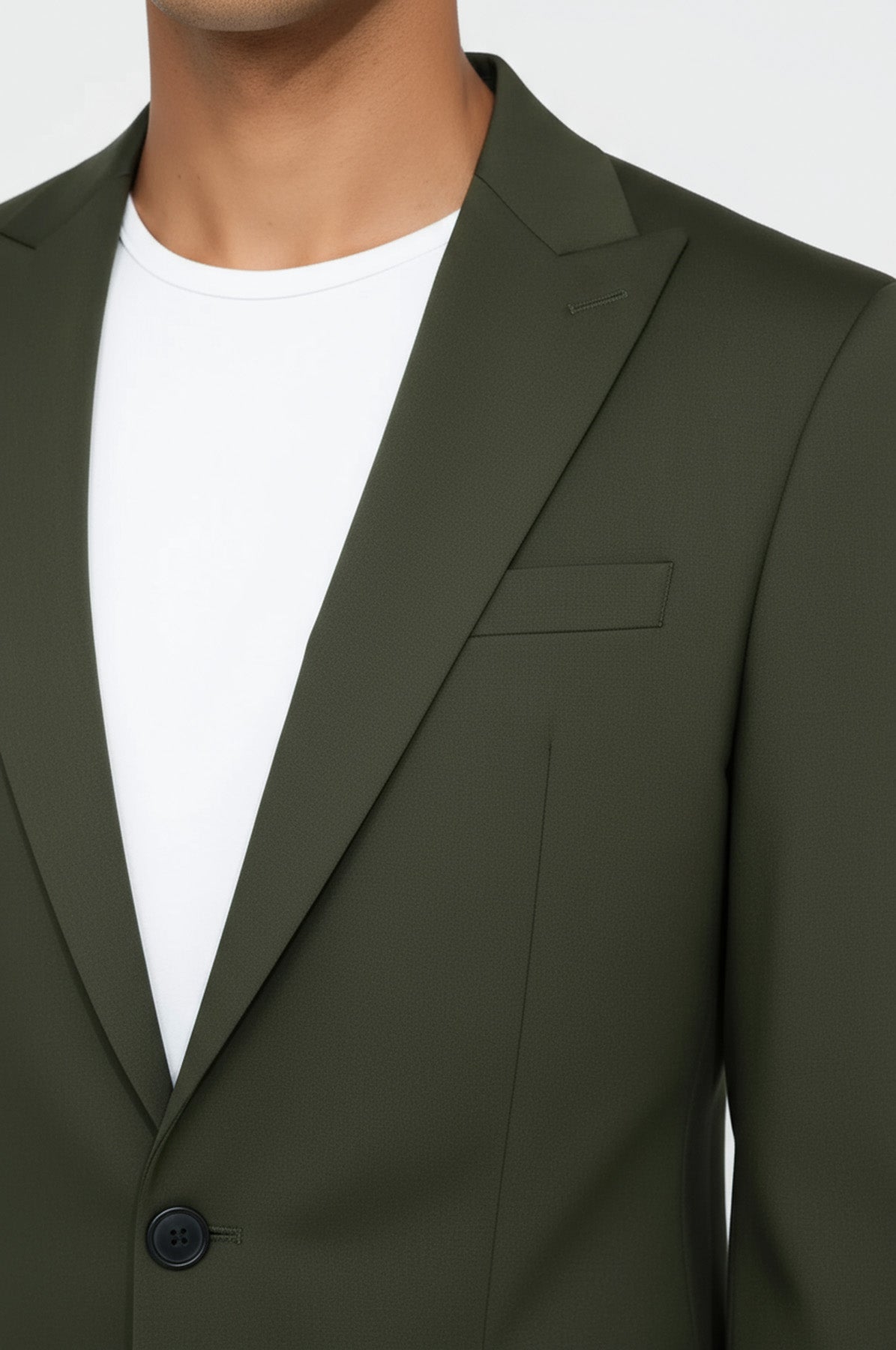 Single Buttons 2 Piece Green Men Suit - Image 2