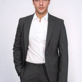 Single Buttons 2 Piece Black Men Suit