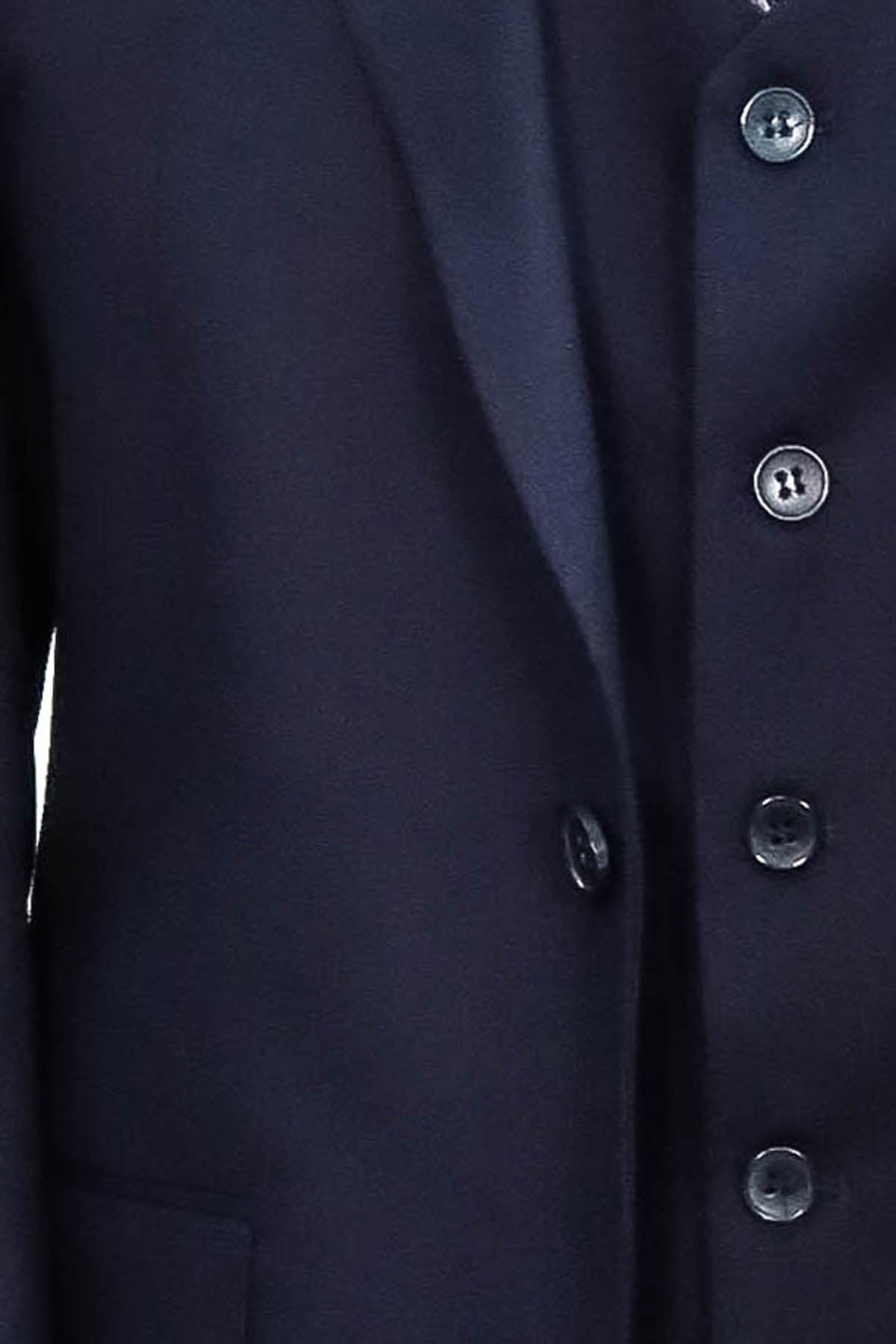 Plain Slim Fit Navy Blue Men Suit - Image 3