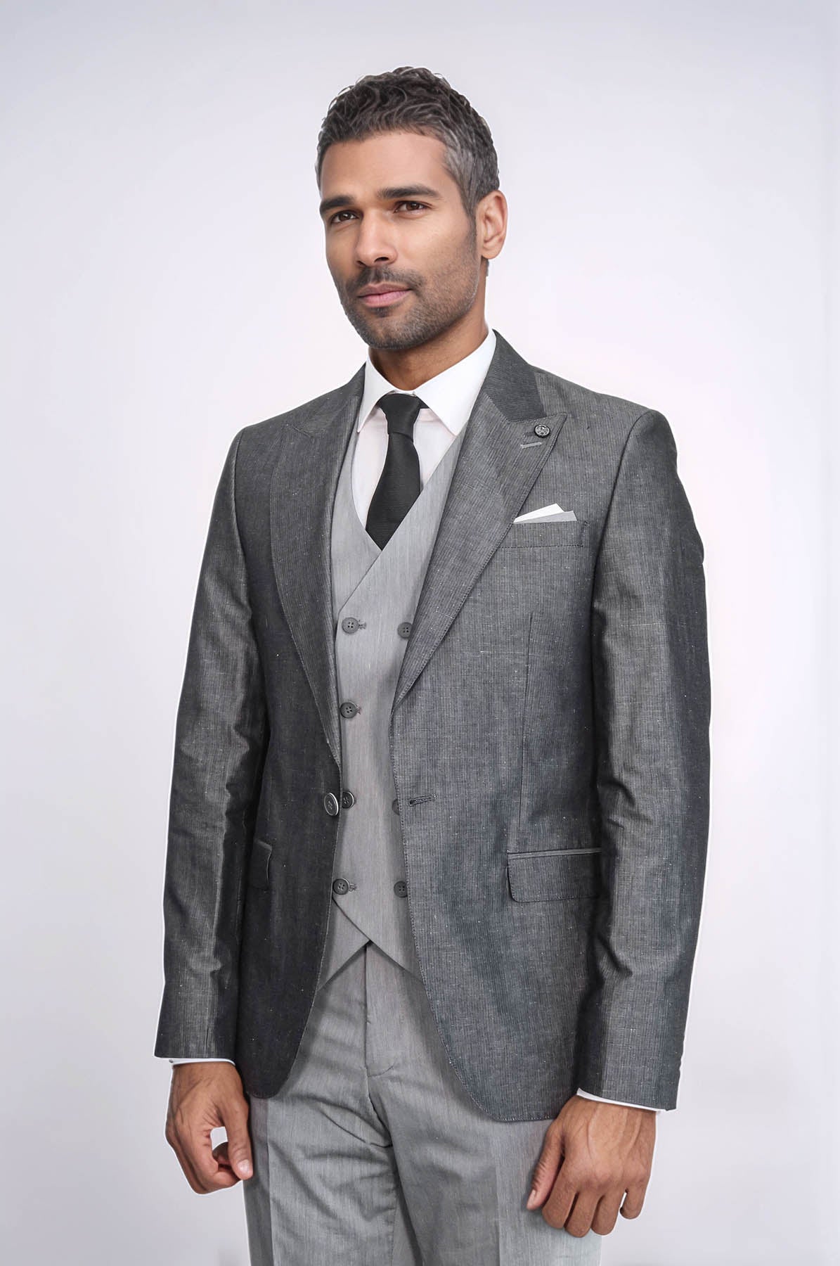 Grey Vested Suit - Image 4
