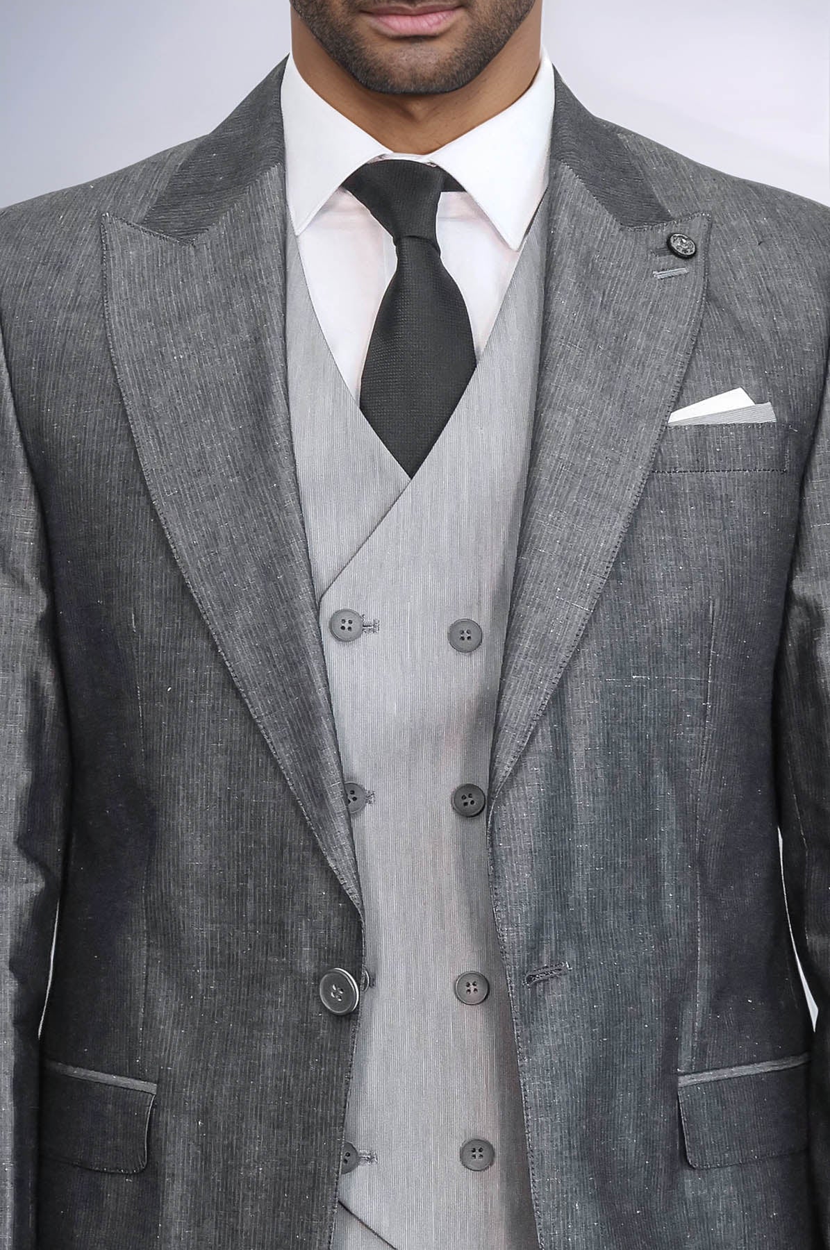 Grey Vested Suit - Image 2