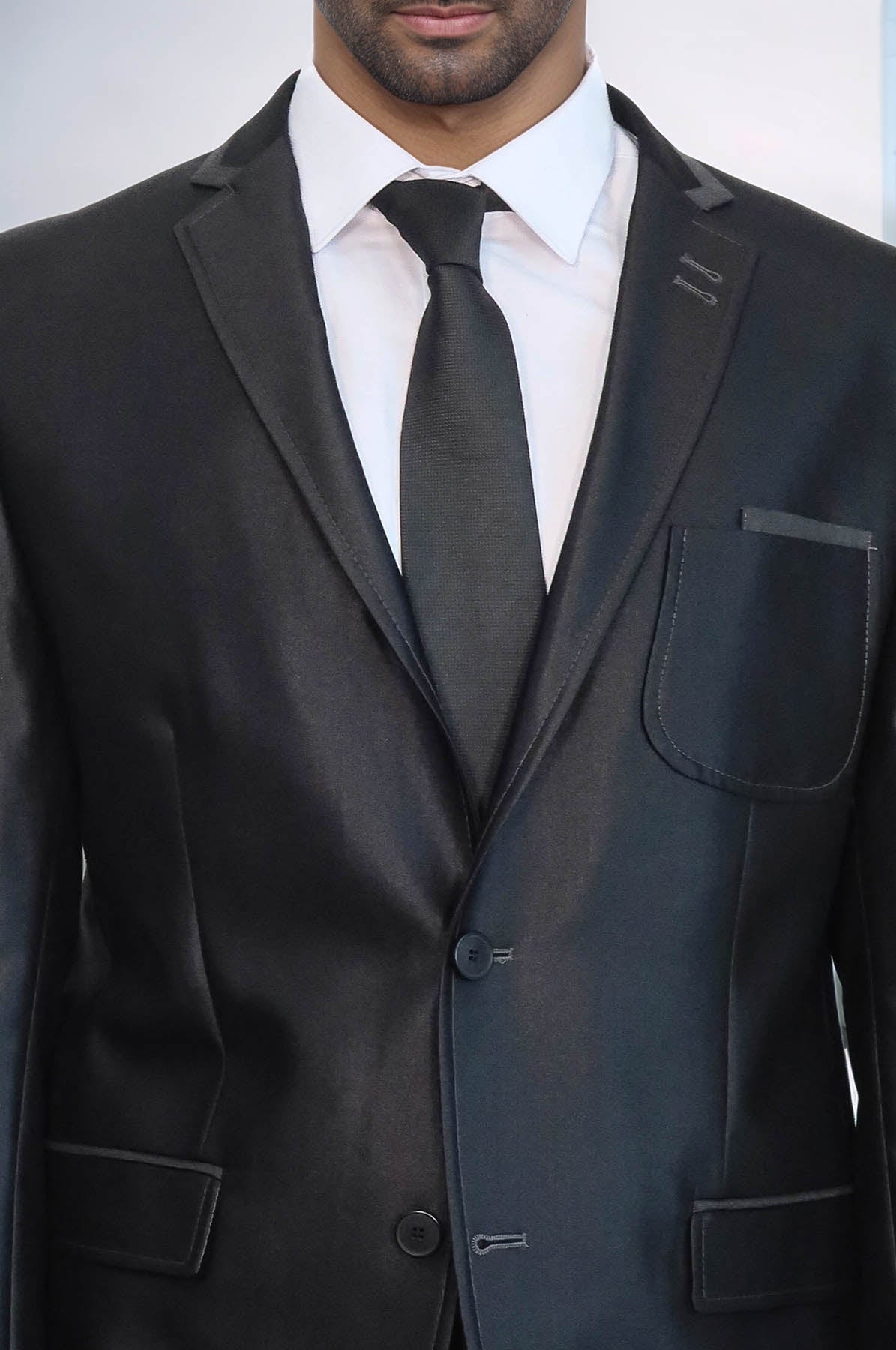 Shiny Black Men Suit - Image 2