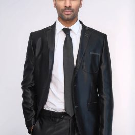 Shiny Black Men Suit