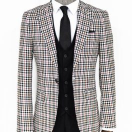 Plaid Black Men Suit