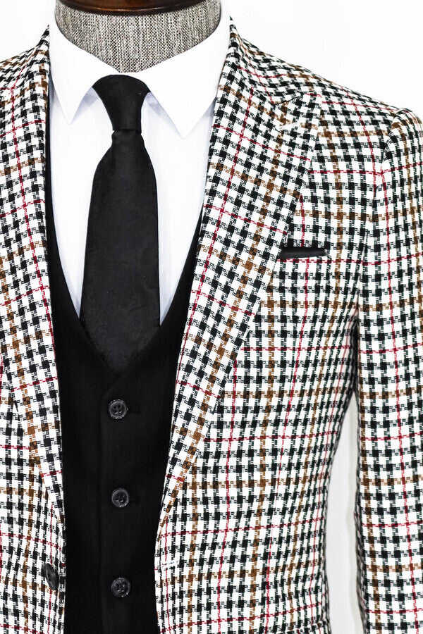 Plaid Black Men Suit - Image 2