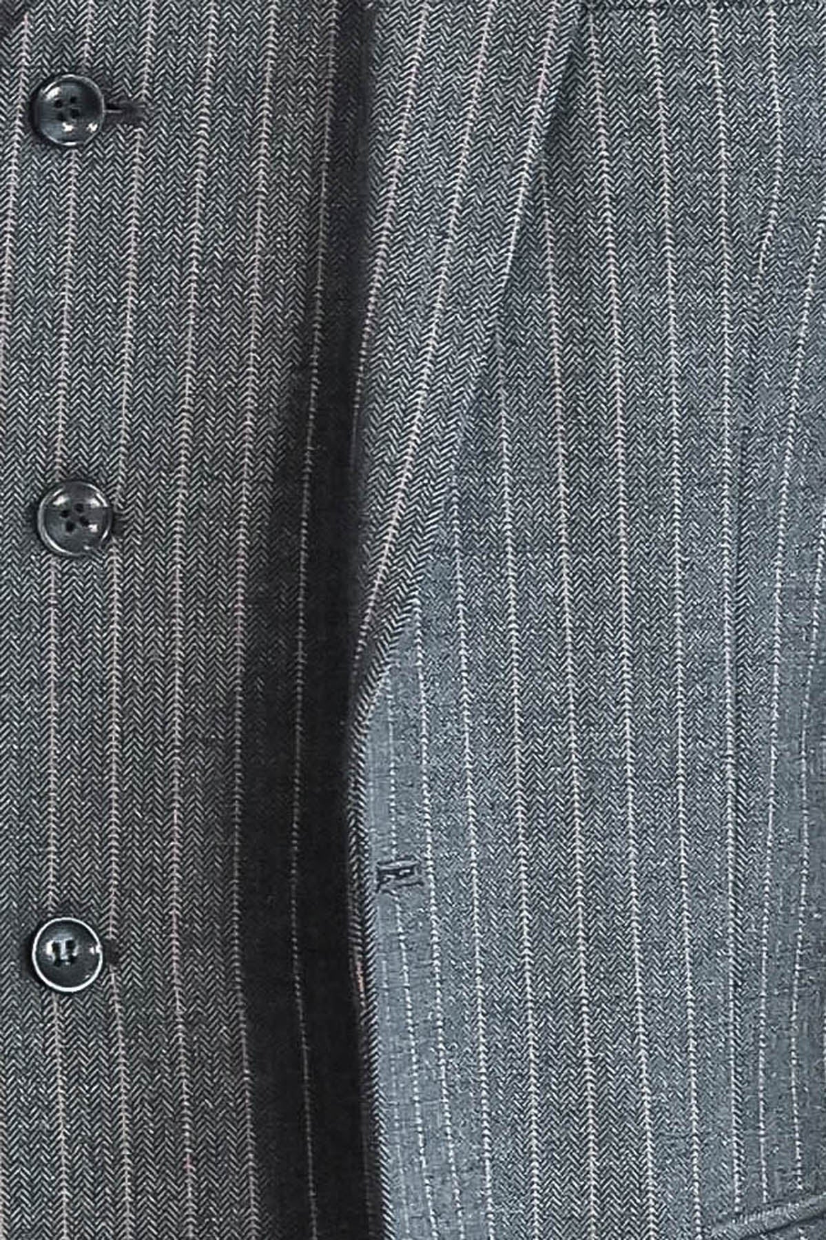 Striped Slim Fit Antracite Men Suit - Image 3