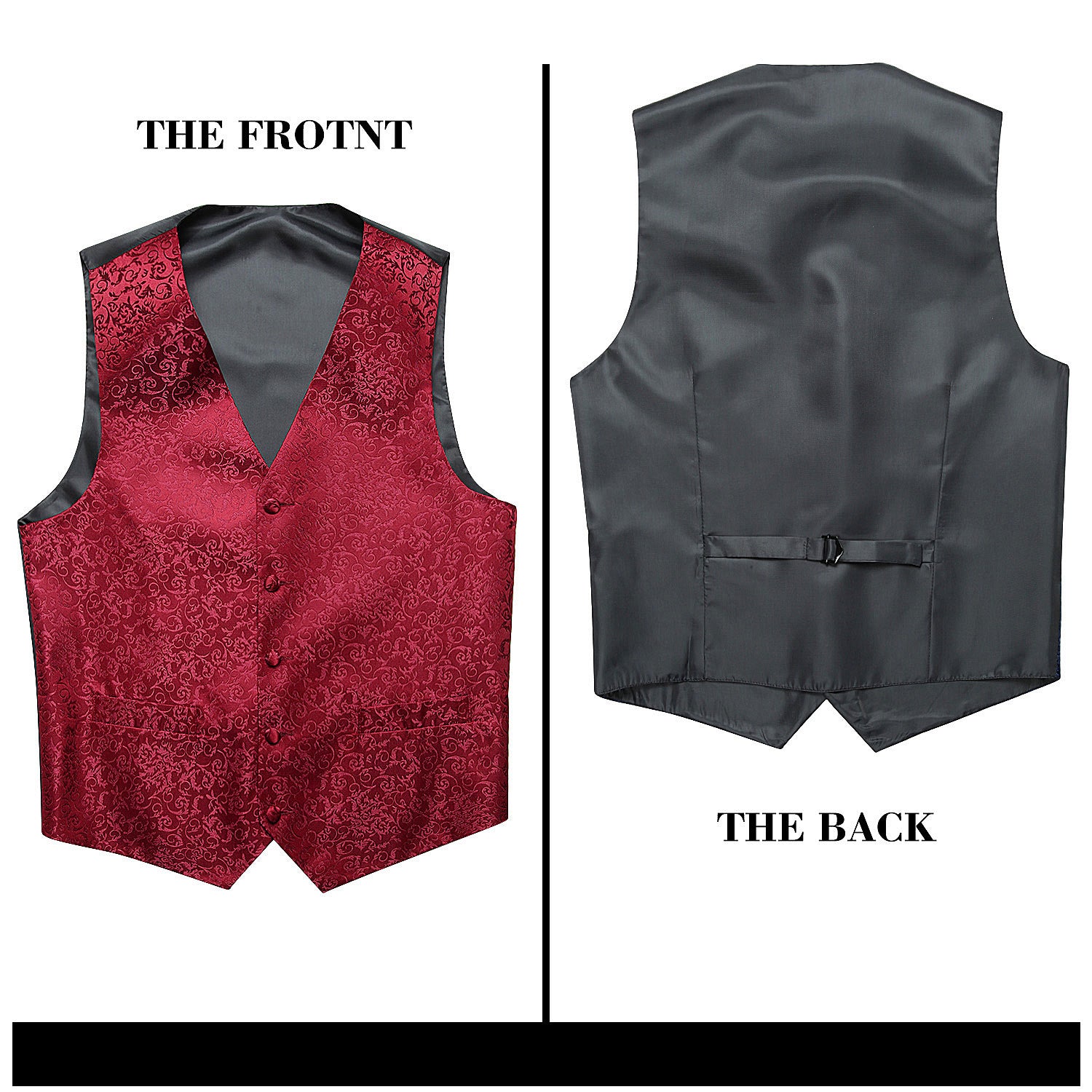 Burgundy Paisley Vest Set - Formal Wear - Image 2