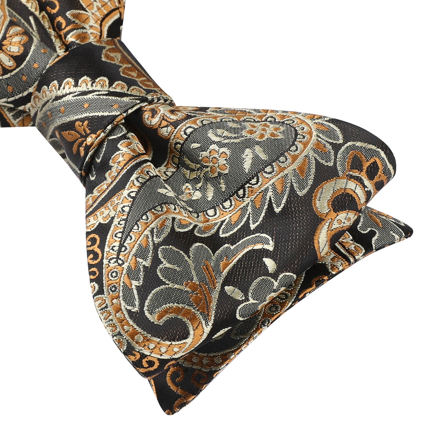 Vintage Gold Paisley Bow Tie Set Groomsmen Wedding - Image 2