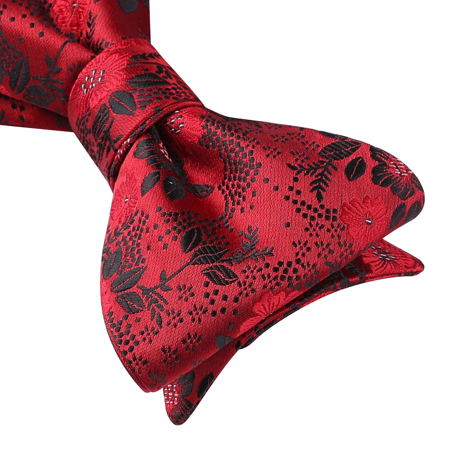 Red Black Floral Bow Tie Set Groomsmen Wedding - Image 3