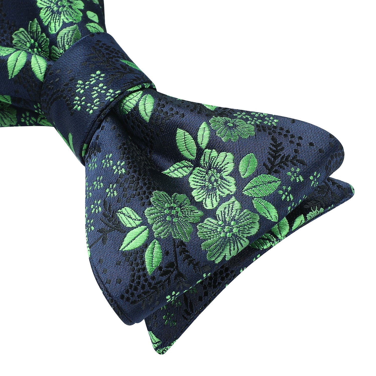 Green Navy Blue Floral Bow Tie Set Groomsmen Wedding - Image 3