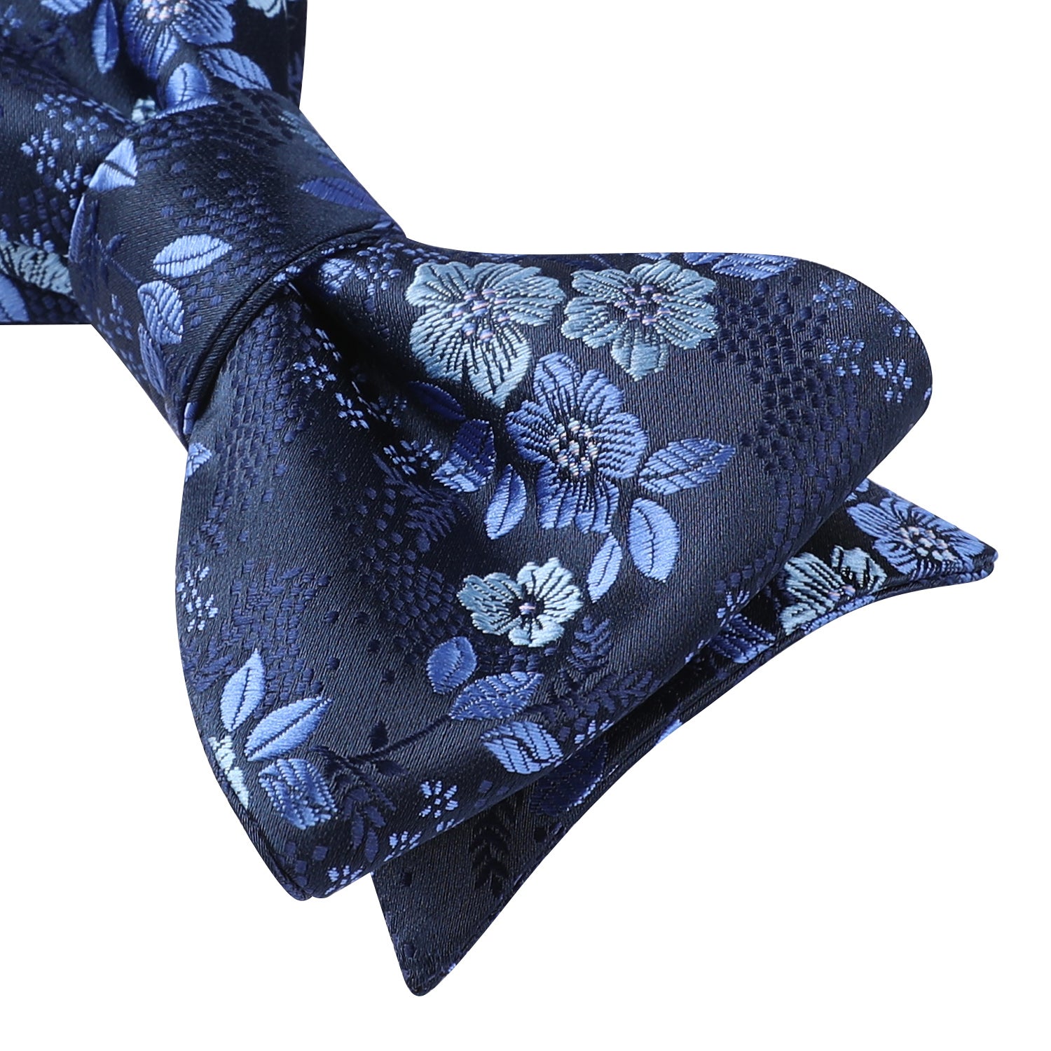 Navy Blue Floral Bow Tie Set Groomsmen Wedding - Image 3