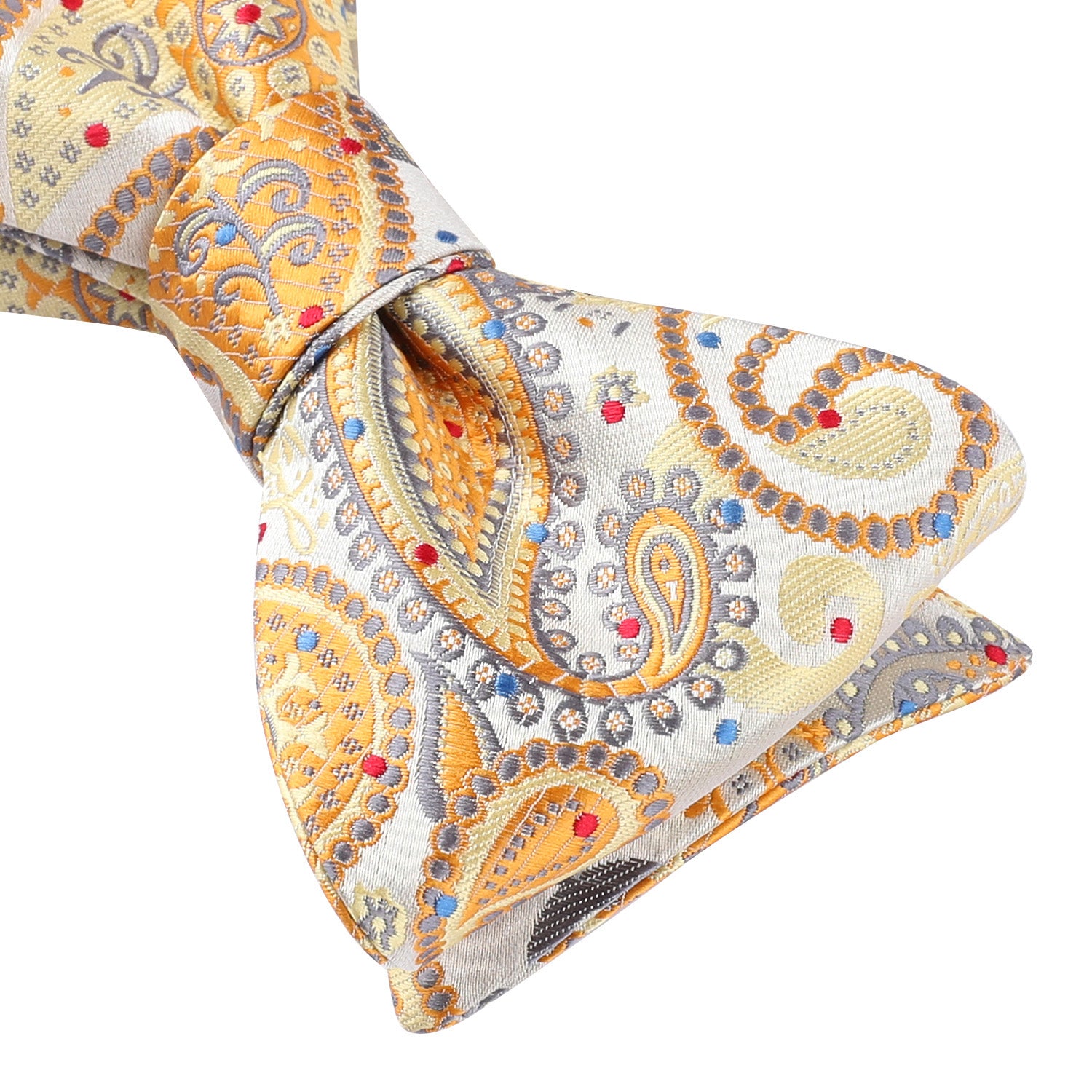 Yellow Grey Paisley Bow Tie Set For Evening Wear - Image 3