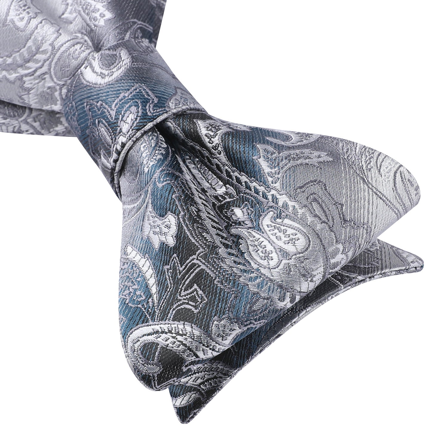 Grey Paisley Bow Tie Set For Evening Wear - Image 3