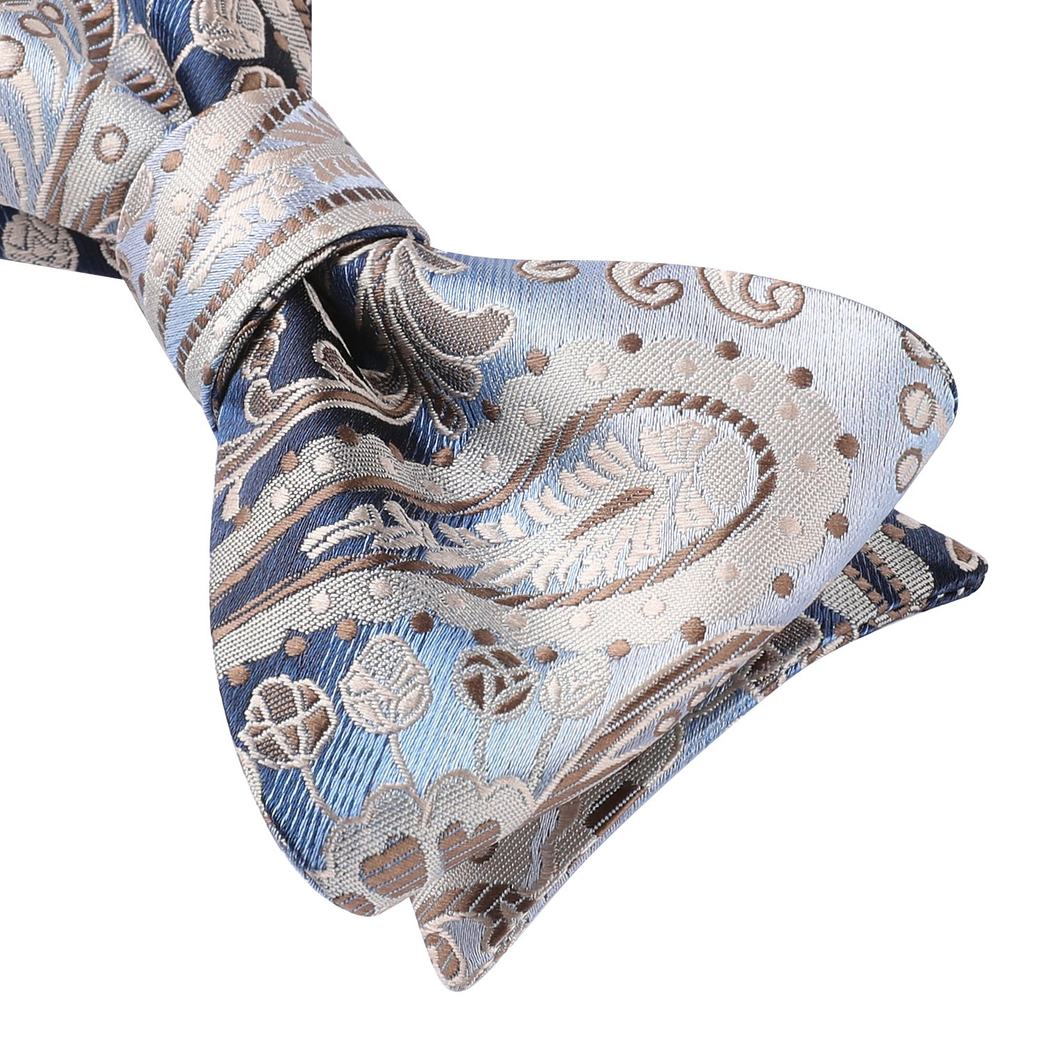 Blue Paisley Bow Tie Set Groomsmen Wedding - Image 3