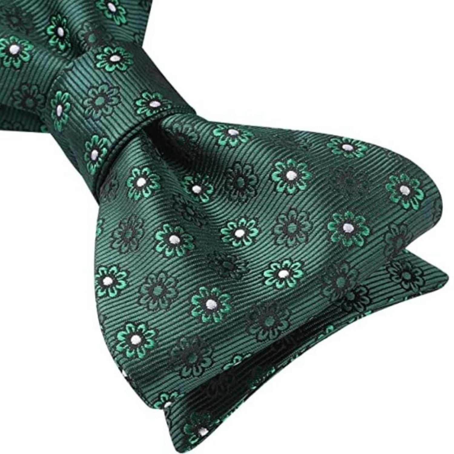 Green White Floral Bow Tie Set For Evening Wear - Image 2