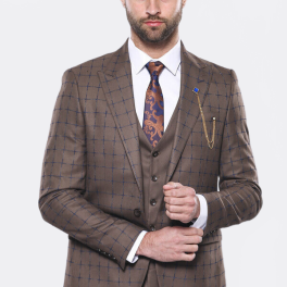 Brown Checked Suit