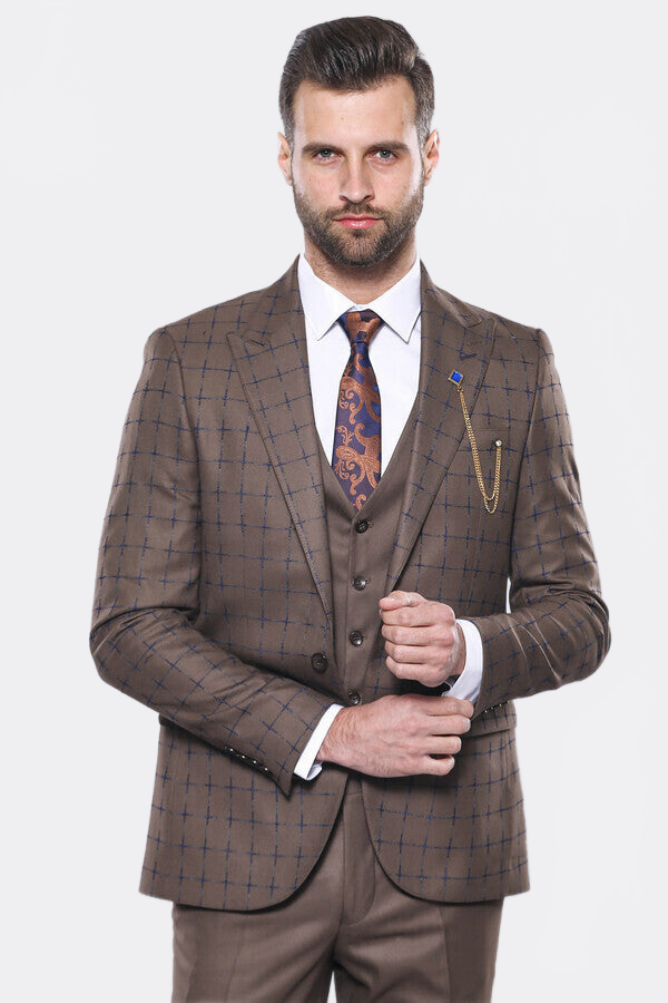 Brown Checked Suit