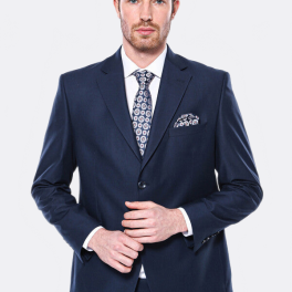 4 Drop Navy Blue Polyviscose Suit